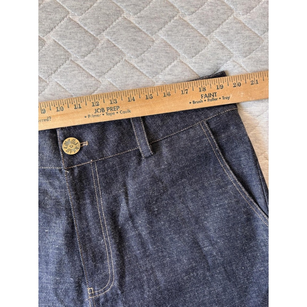 House Of Errors Jeans Mens 40x30 Blue Melting Leather Selvedge Denim Wide Leg - Picture 11 of 11